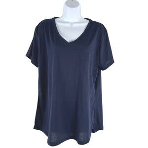 Stio T-Shirt Tee Top Womens XL Blue Short Sleeve Polyester Cotton TP-3426